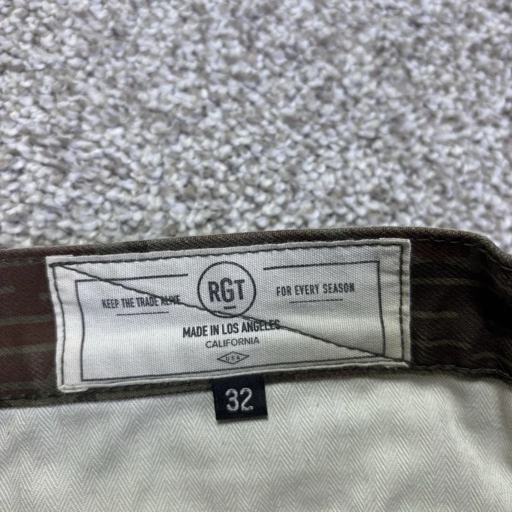 RGT Pants Mens 32x30 Green Camo Officer Trouser Slim Taper Chino USA